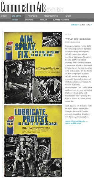 Tim Tadder Communication Arts Exhibit for WD-40